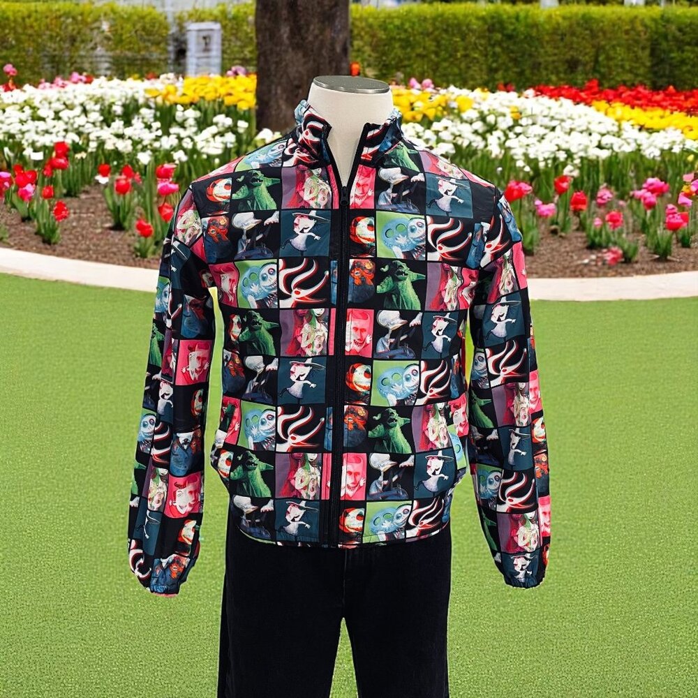 Disney‎ Nightmare Before Christmas Puffer Jacket XS Halloween Streetwear Y2K